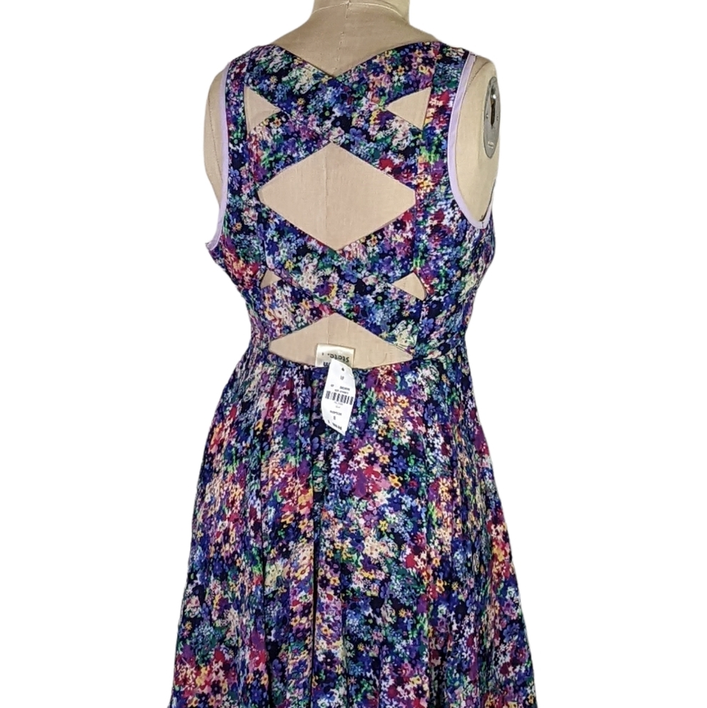 Dream State Multicolor Caged Asymmetrical Dress, S , NWT - Picture 3 of 6
